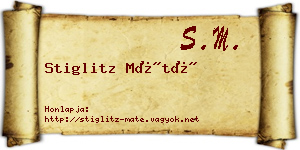 Stiglitz Máté névjegykártya